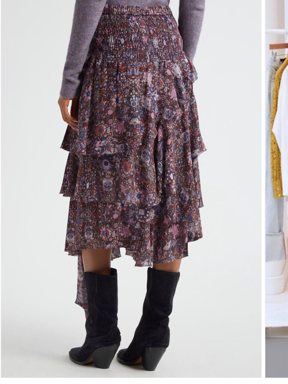 Etoile Isabel Marant Brigette Smocked Ruffle Skirt - Picture 5 of 8
